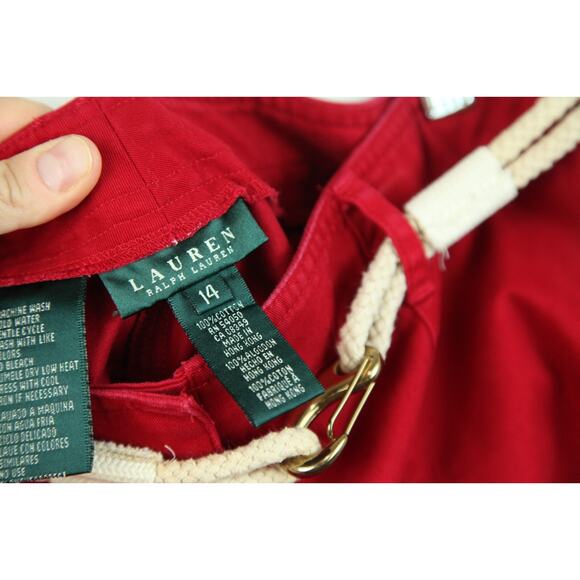 Ralph Lauren Size 14 Pants Nautical Preppy Cotton Sailor Rope Belt Old Money 90s - Picture 6 of 10